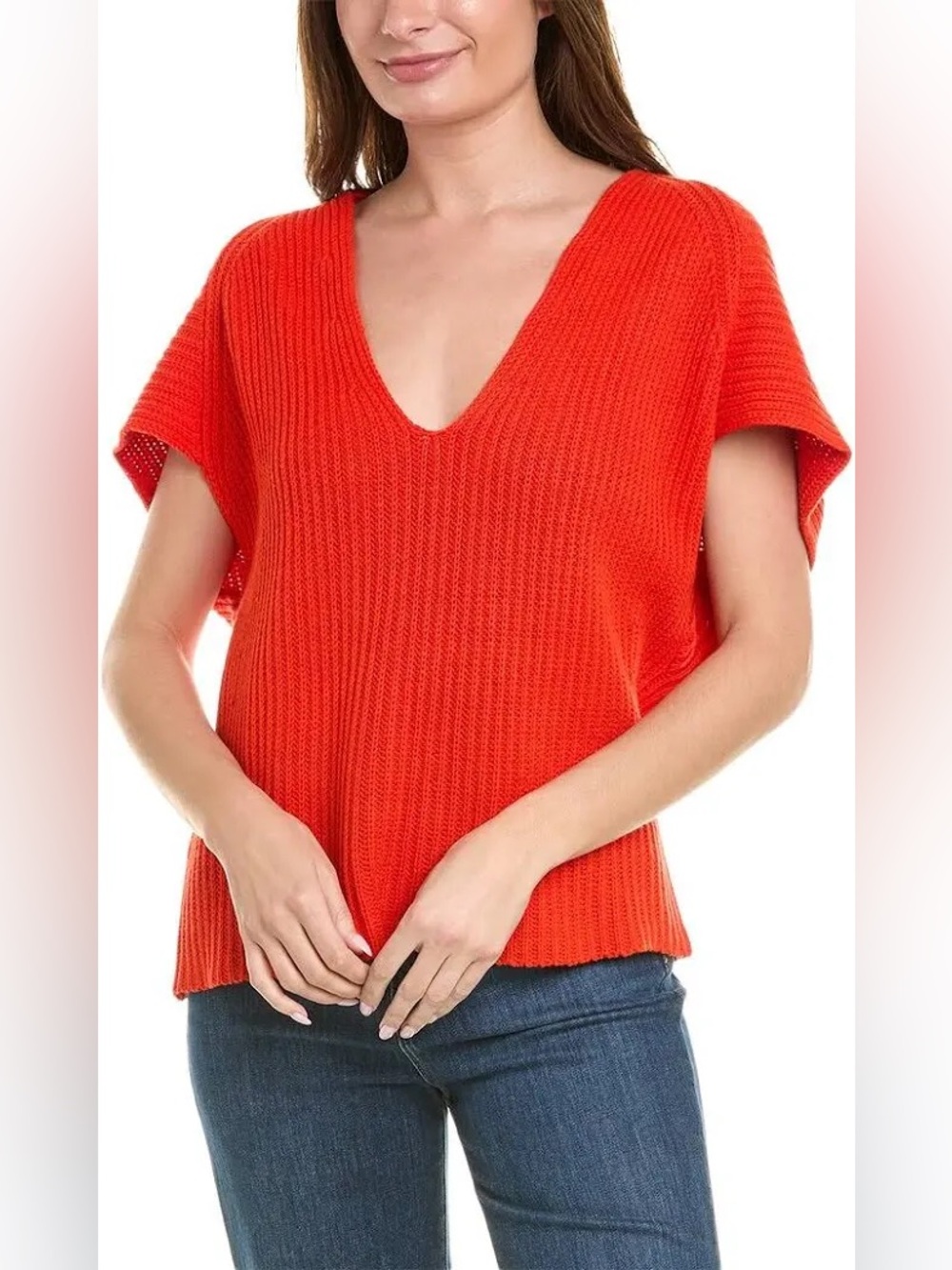 CAbi Ruby Pullover Sweater in Geranium NWT